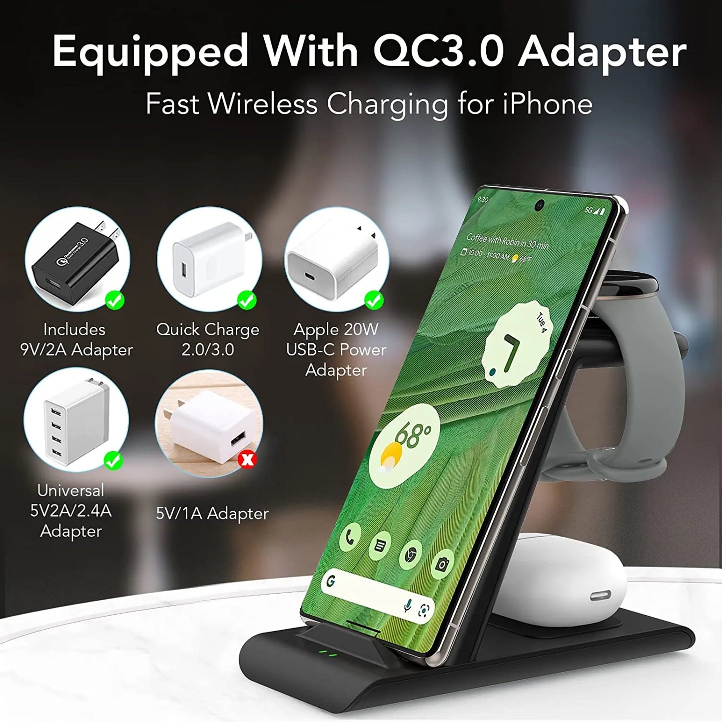 3 IN 1 WIRELESS CHARGER FOR GOOGLE PIXEL ECOSYSTEM
