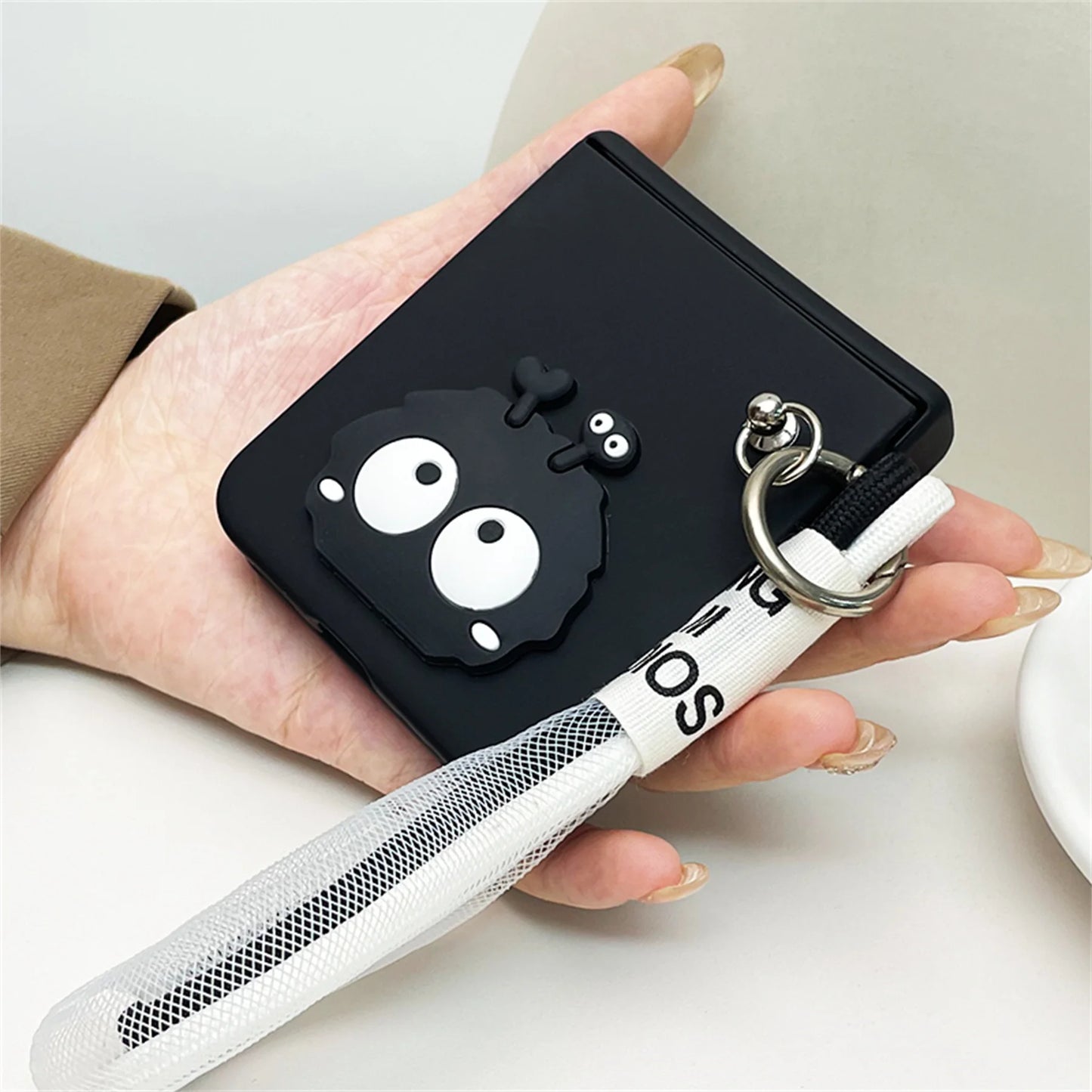 cute Coal ball Case with Portable Bracelet for Samsung Galaxy Z Flip 5