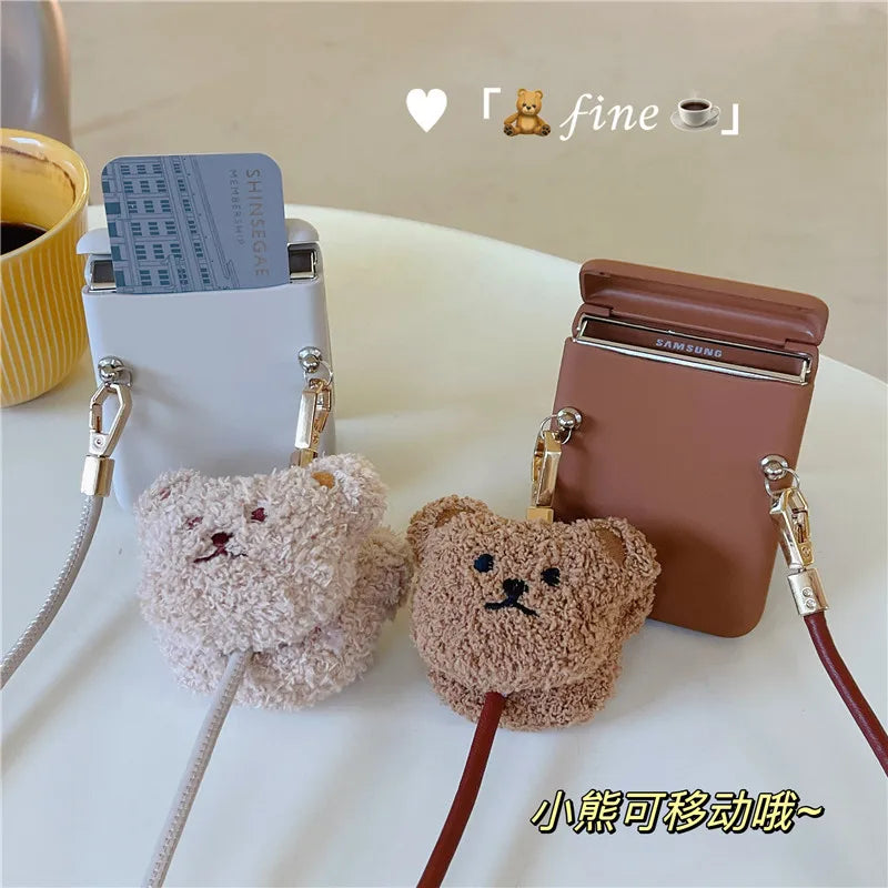 3D Cartoon Plush Bear Case For Samsung Galaxy Z Flip 5