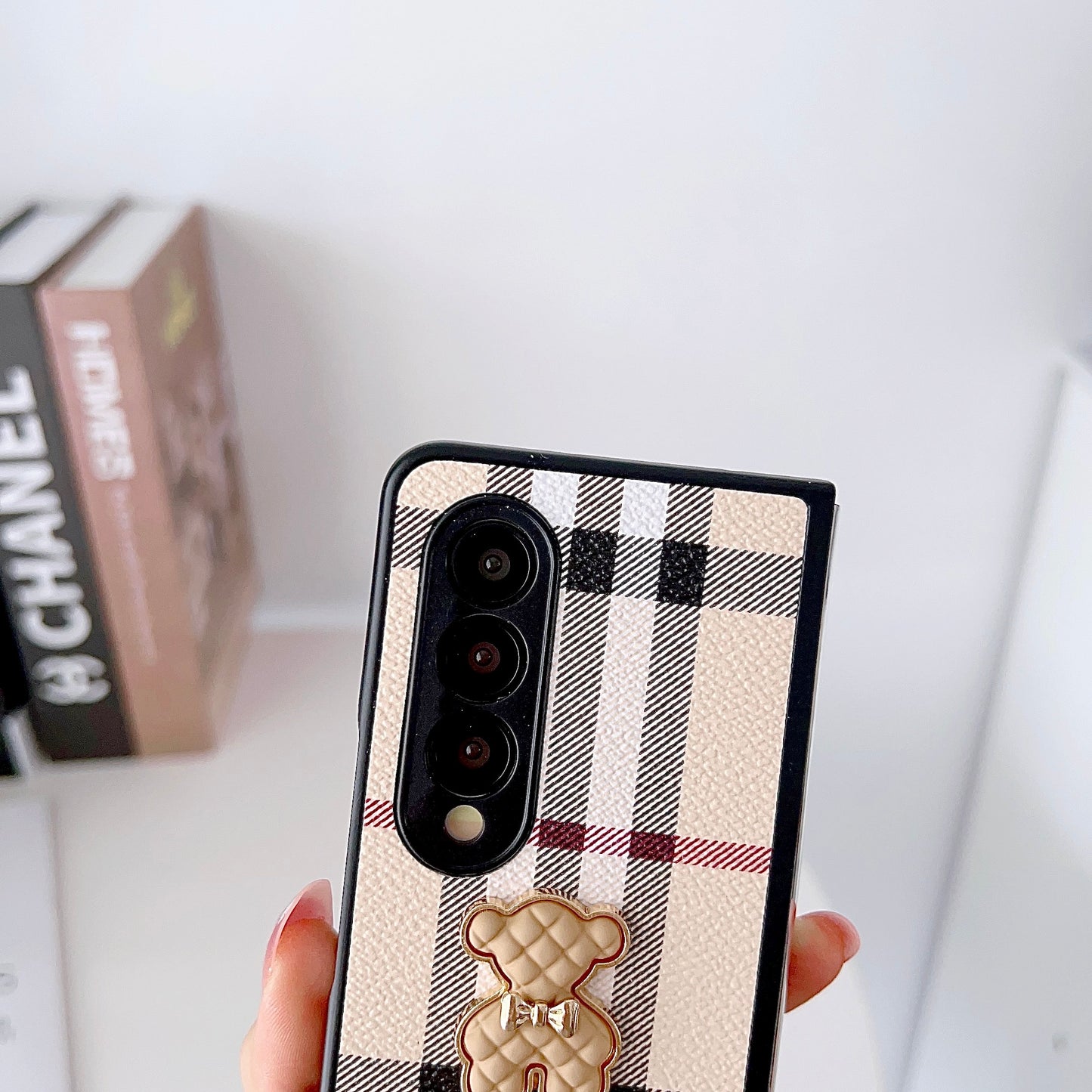 Leather Luxury Bear Woman Case For Samsung Galaxy Z Fold