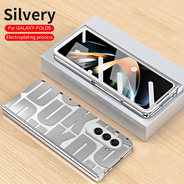 Plating Clear Hinge Mechanical Protector Cover For Samsung Fold 5