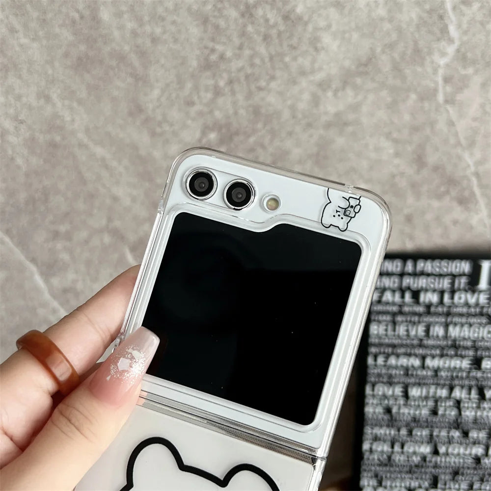 Lovely Cartoon Bear Case For Samsung Galaxy Z Flip 5