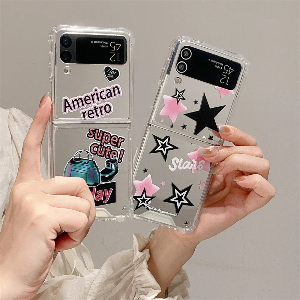 Cute Mirror Cat Case For Samsung Galaxy Z Flip 4