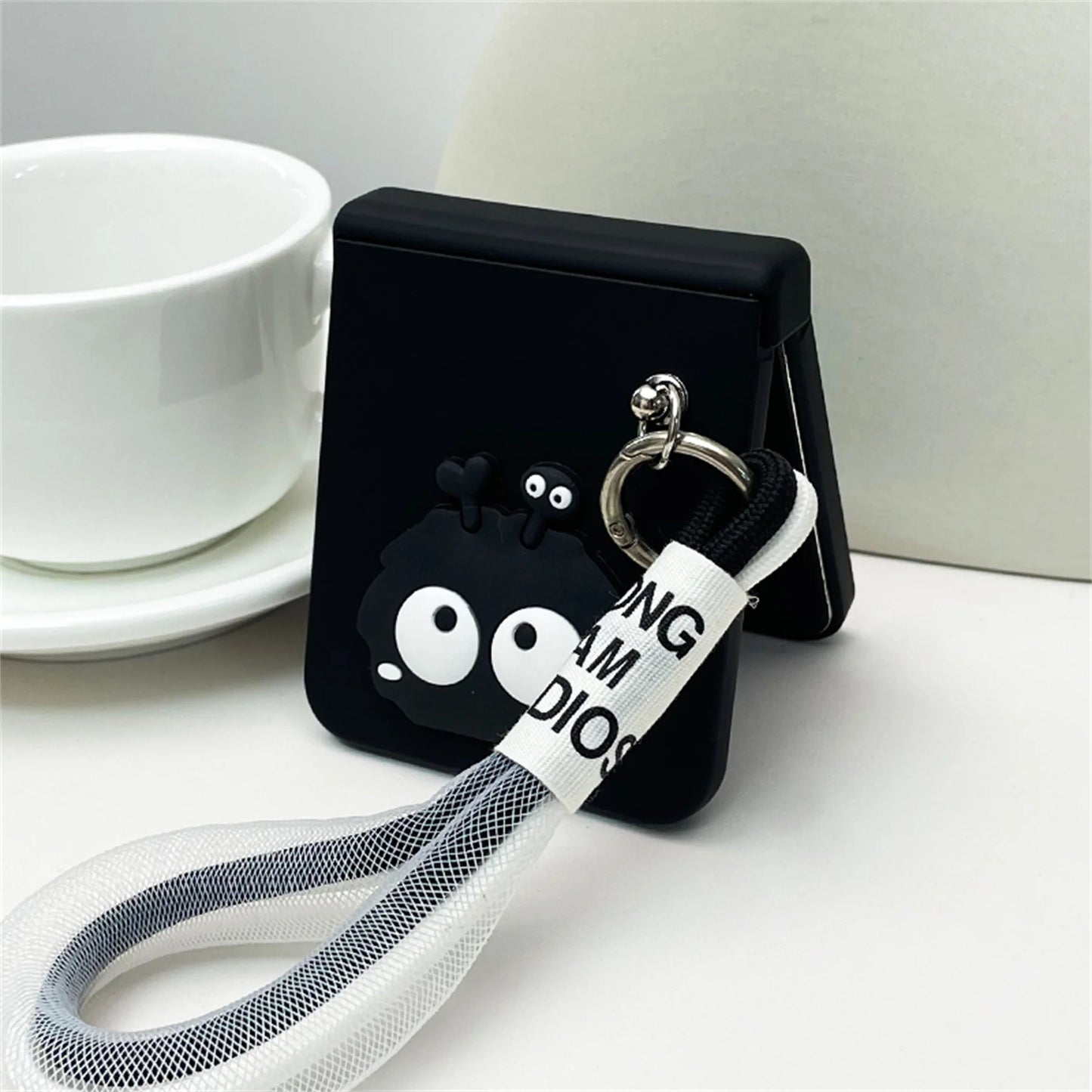cute Coal ball Case with Portable Bracelet for Samsung Galaxy Z Flip 5