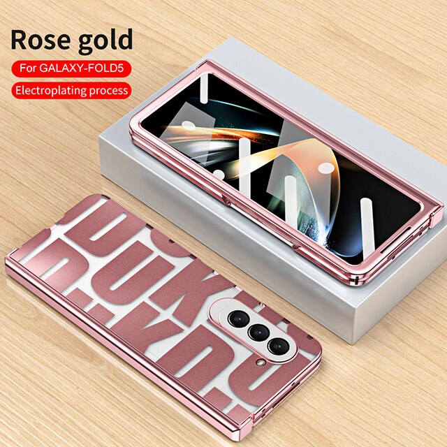 Plating Clear Hinge Mechanical Protector Cover For Samsung Fold 5