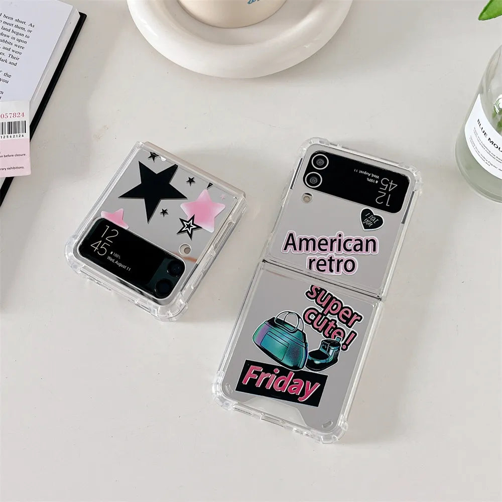Cute Mirror Cat Case For Samsung Galaxy Z Flip 4