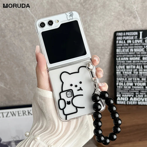 Lovely Cartoon Bear Case For Samsung Galaxy Z Flip 5