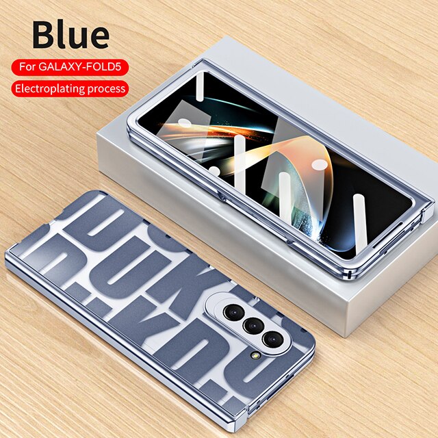 Plating Clear Hinge Mechanical Protector Cover For Samsung Fold 5