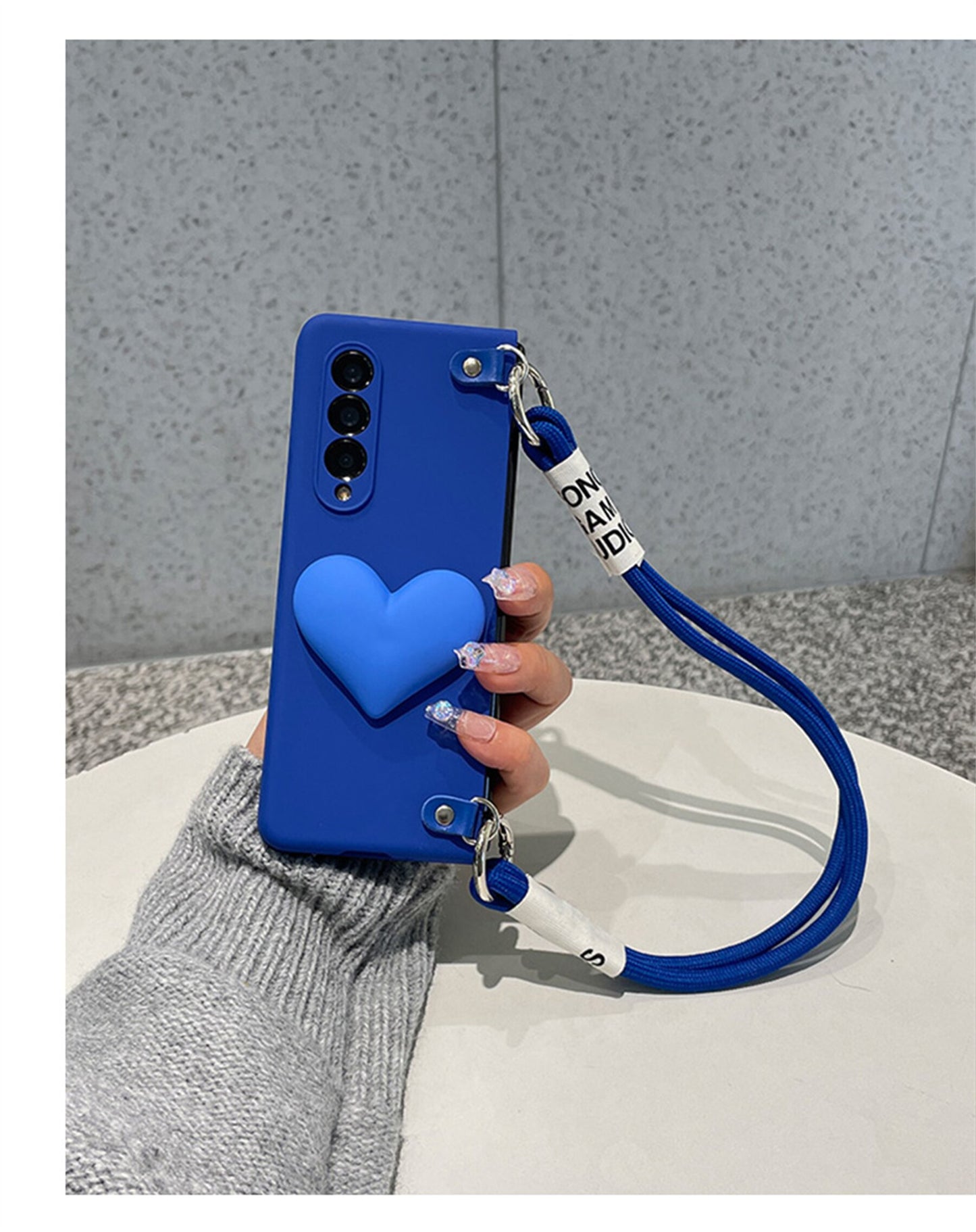 Luxury Korean 3D Love Heart Case for Samsung Galaxy Z Fold