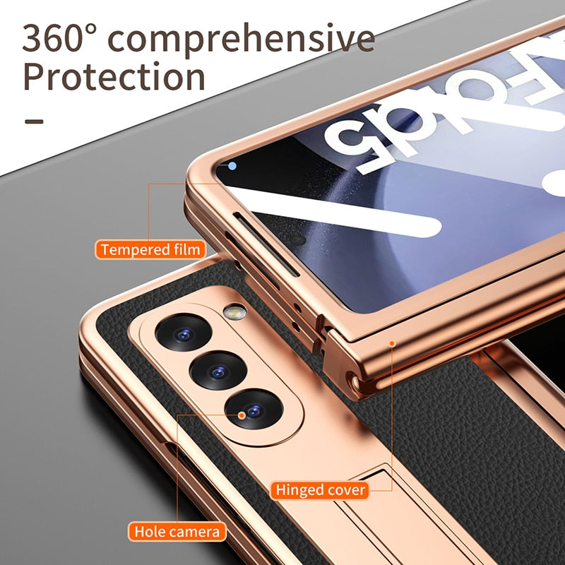 Leather Case With S Pen Holder Cover For Samsung Fold 5
