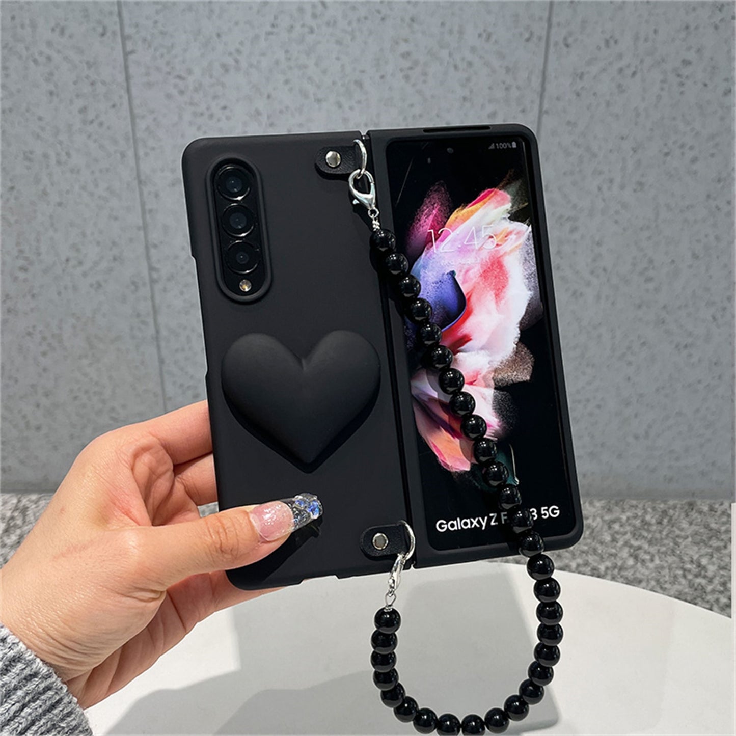 Luxury Korean 3D Love Heart Case for Samsung Galaxy Z Fold