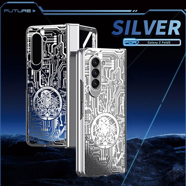Mechanical Hinge Fashion Star Plating Clear Cover For Samsung Fold 5