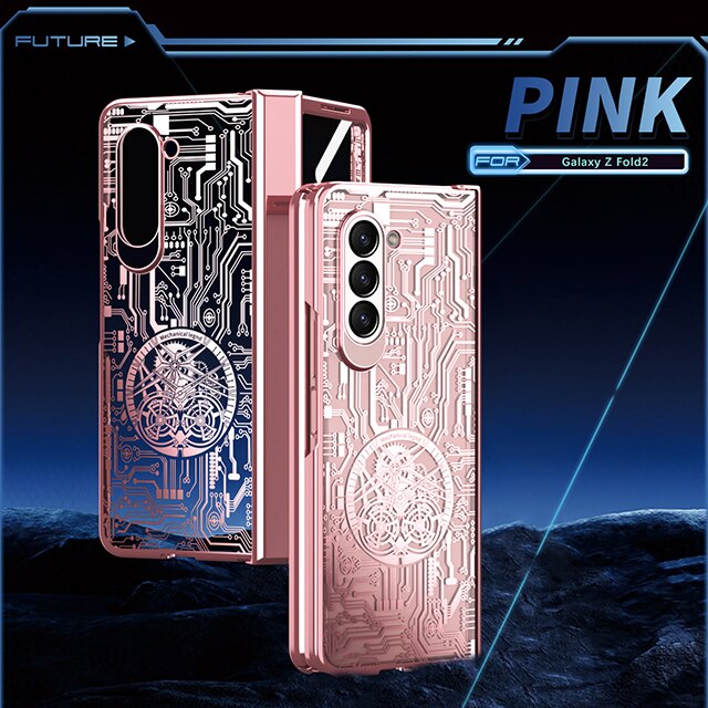 Mechanical Hinge Fashion Star Plating Clear Cover For Samsung Fold 5
