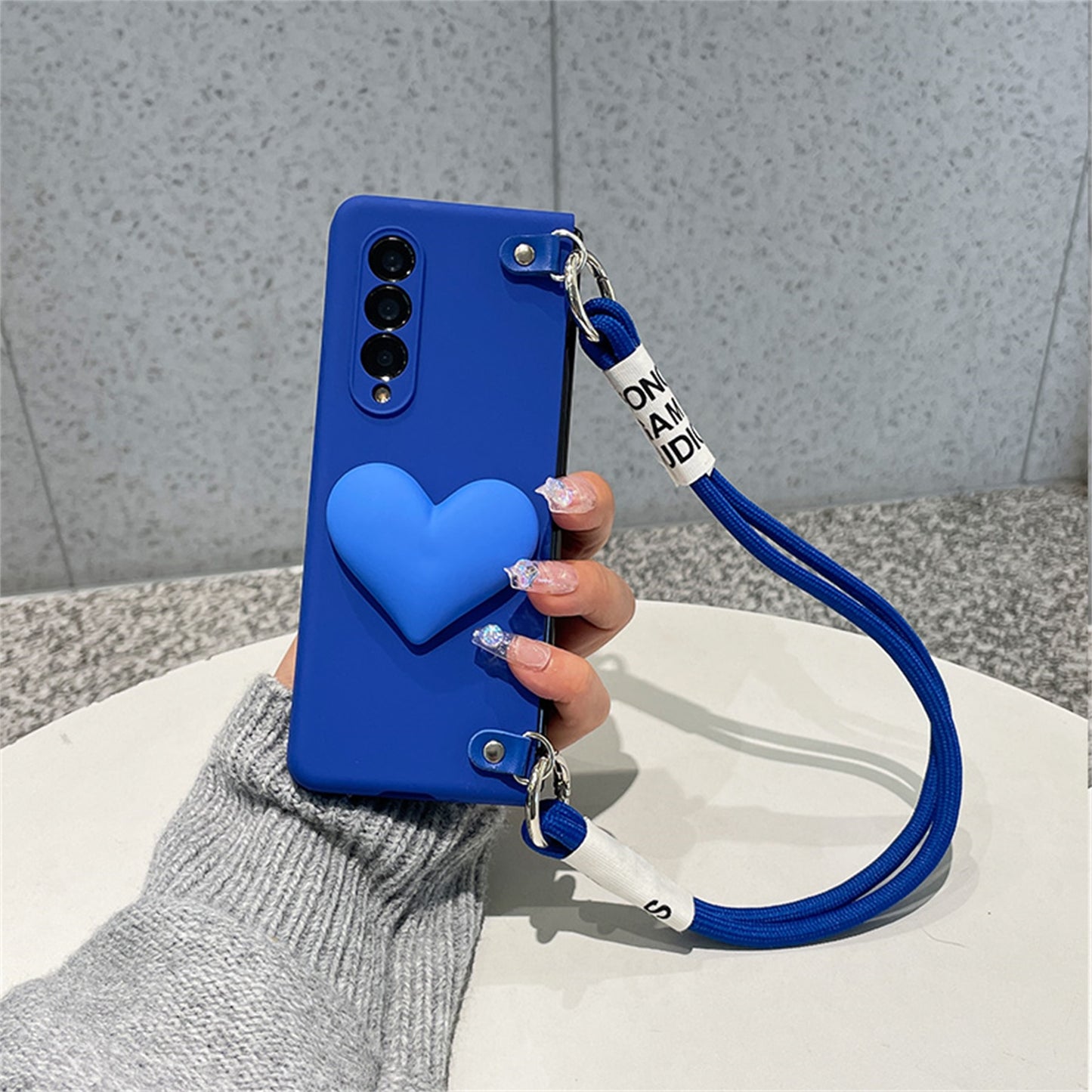 Luxury Korean 3D Love Heart Case for Samsung Galaxy Z Fold