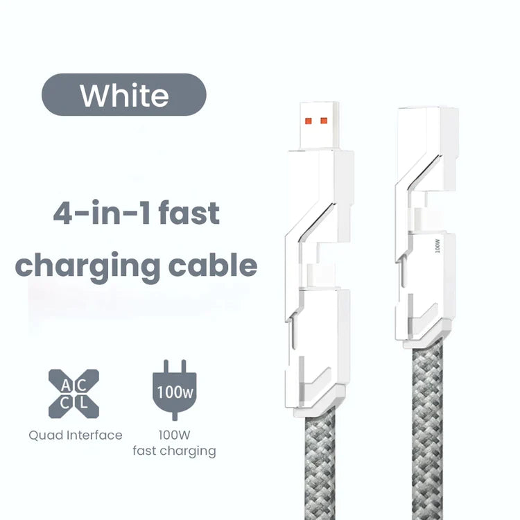Universal 4-in-1 100W Rapid Charging Cable for All Devices