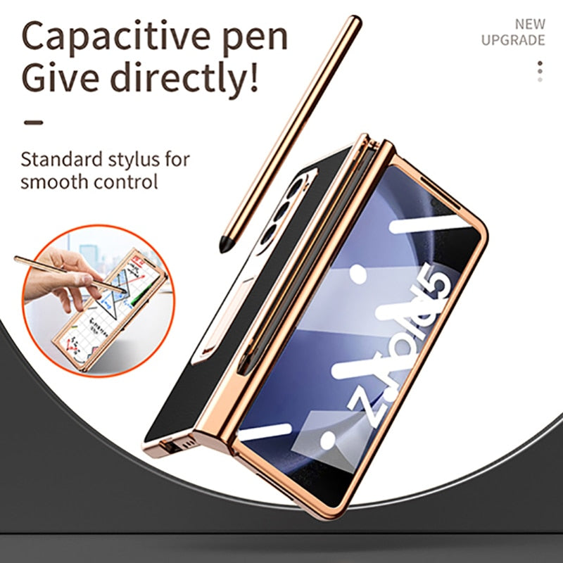 Leather Case With S Pen Holder Cover For Samsung Fold 5