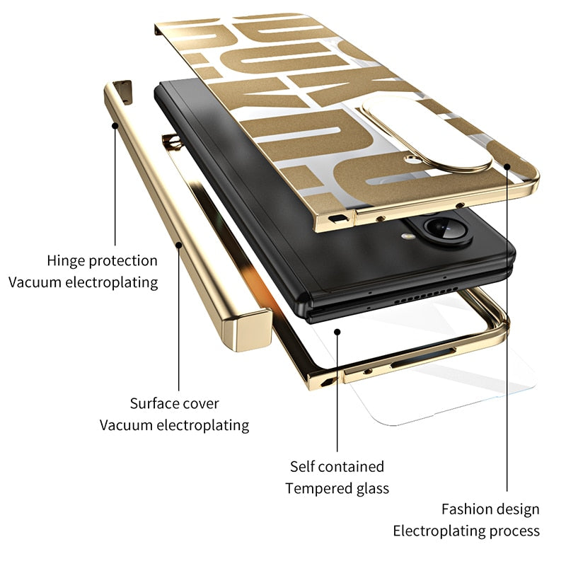 Plating Clear Hinge Mechanical Protector Cover For Samsung Fold 5