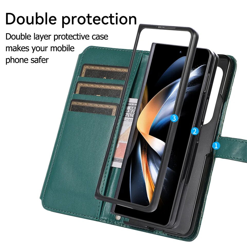 Multi Card Wallet Shoulder Strap Case For Samsung Galaxy Z Fold