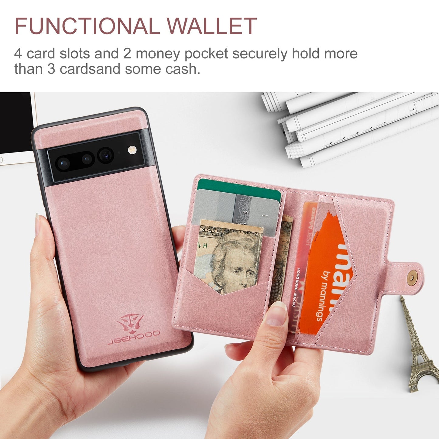 2 in 1 Magnetic Wallet Case For Google Pixel