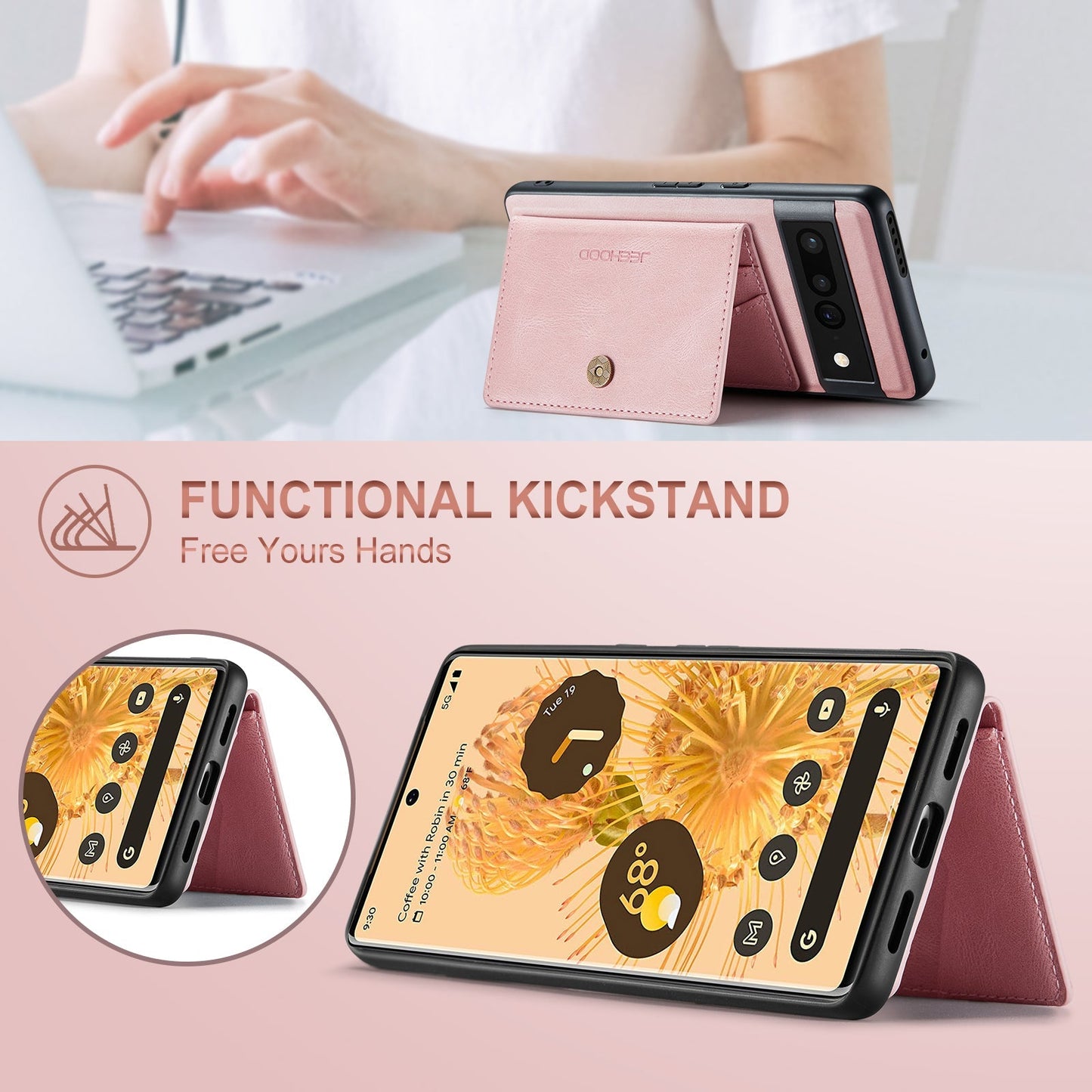 2 in 1 Magnetic Wallet Case For Google Pixel