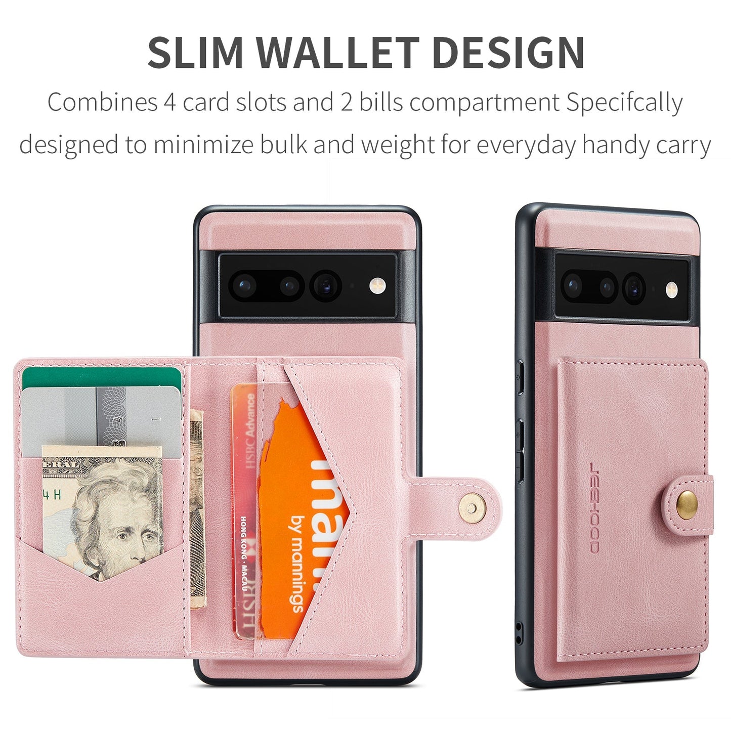 2 in 1 Magnetic Wallet Case For Google Pixel