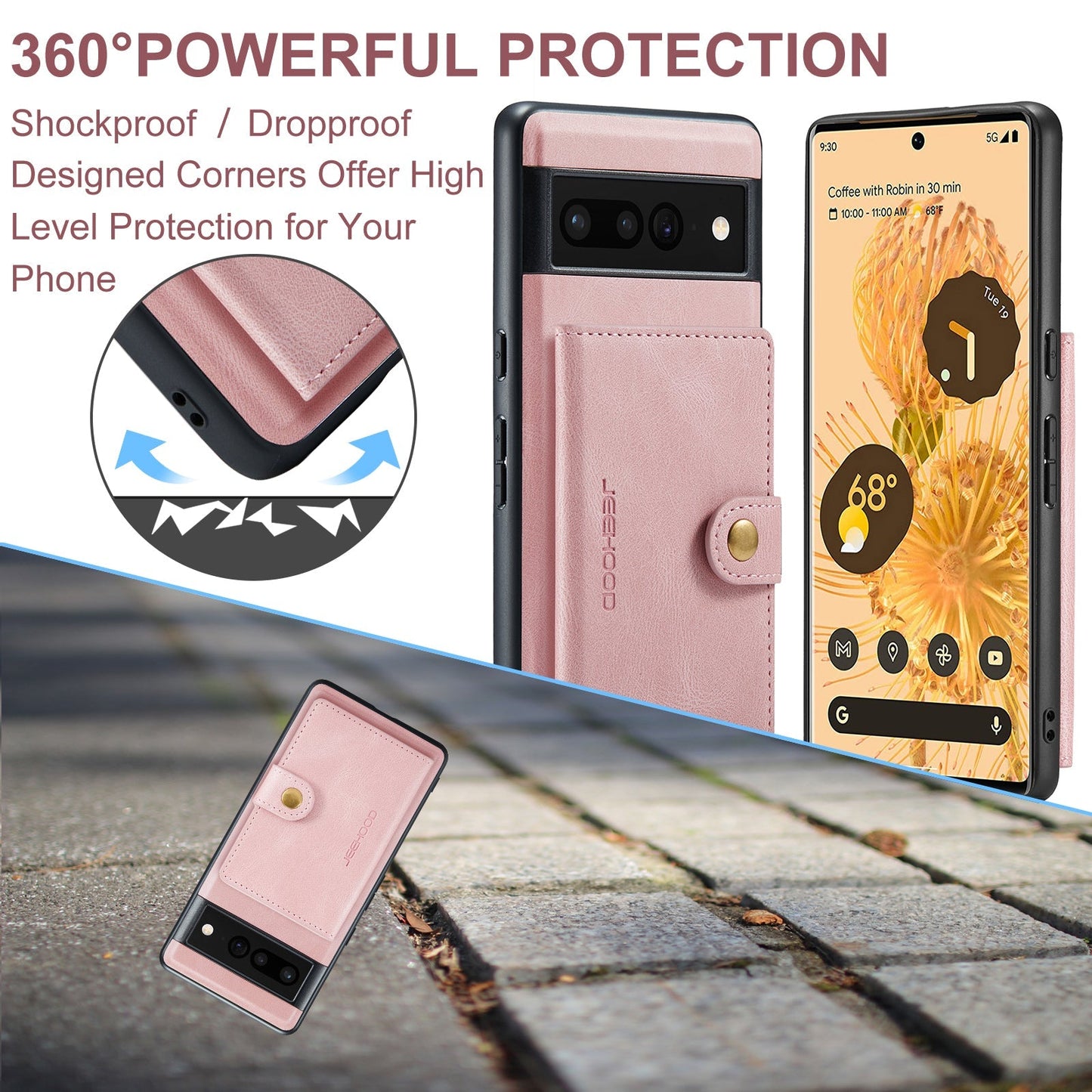 2 in 1 Magnetic Wallet Case For Google Pixel