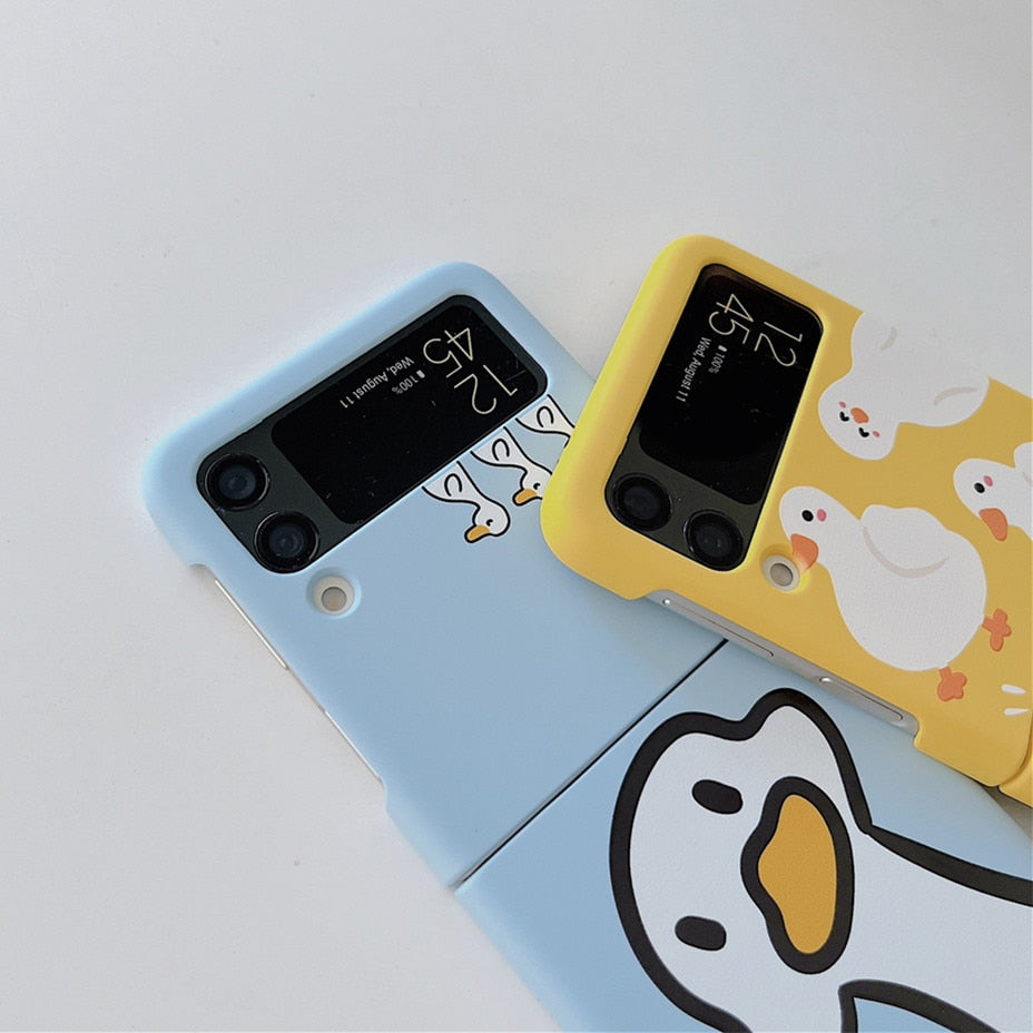 Cute Duck Silicone Phone Case For Samsung Z Flip 4 5G