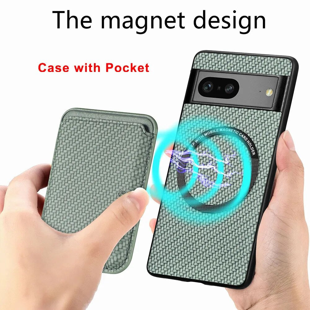 2 in 1 Wallet Leather Magnetic Case for Google Pixel 8 Series