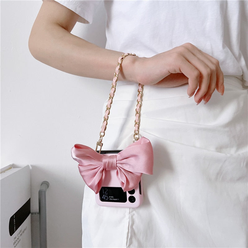 Luxury Fashion Bow Bracelet Phone Case For Samsung Galaxy Z Flip Series