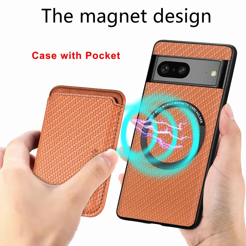 2 in 1 Wallet Leather Magnetic Case for Google Pixel 8 Series