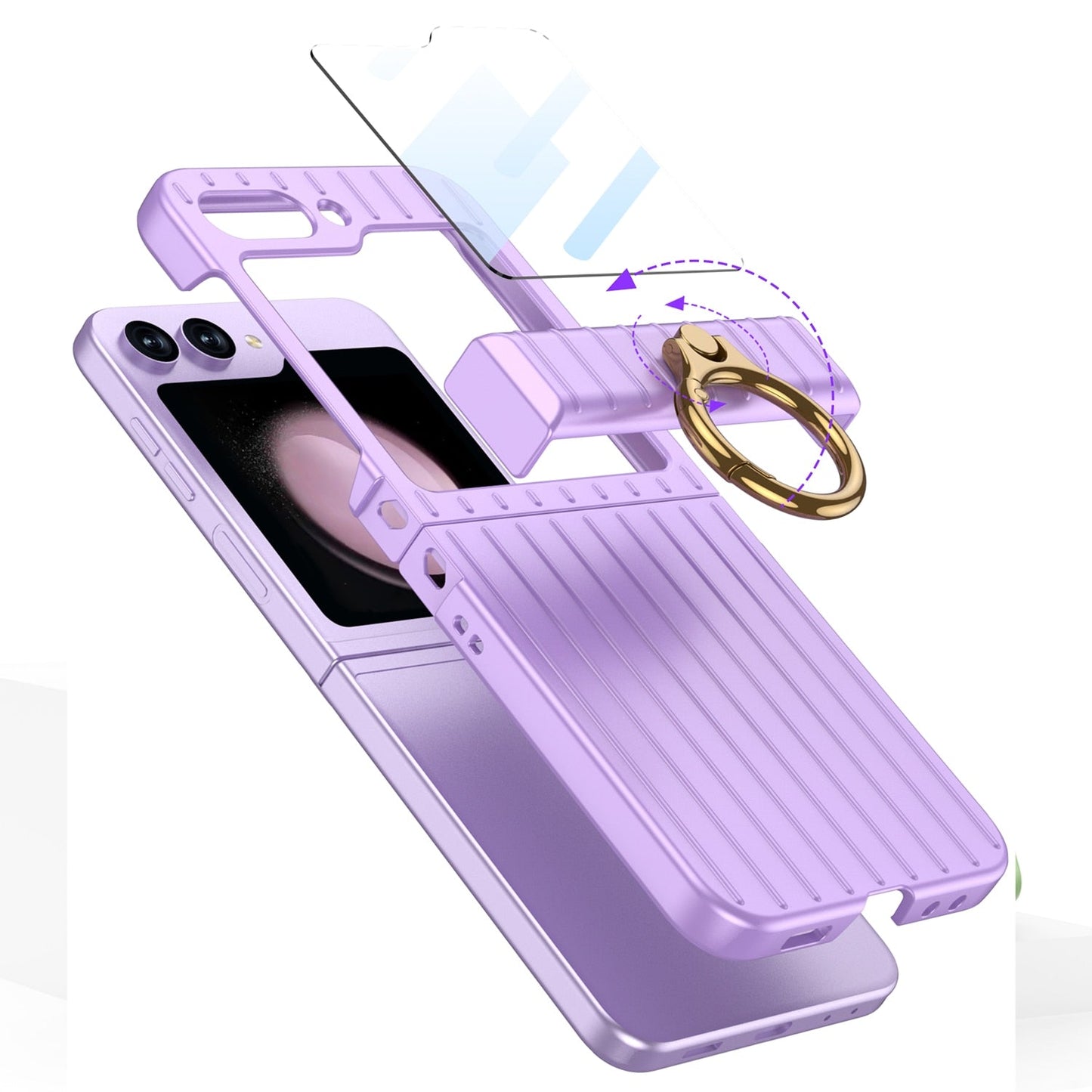 Shockproof Case With Ring Bracket For Samsung Galaxy Z Flip 5