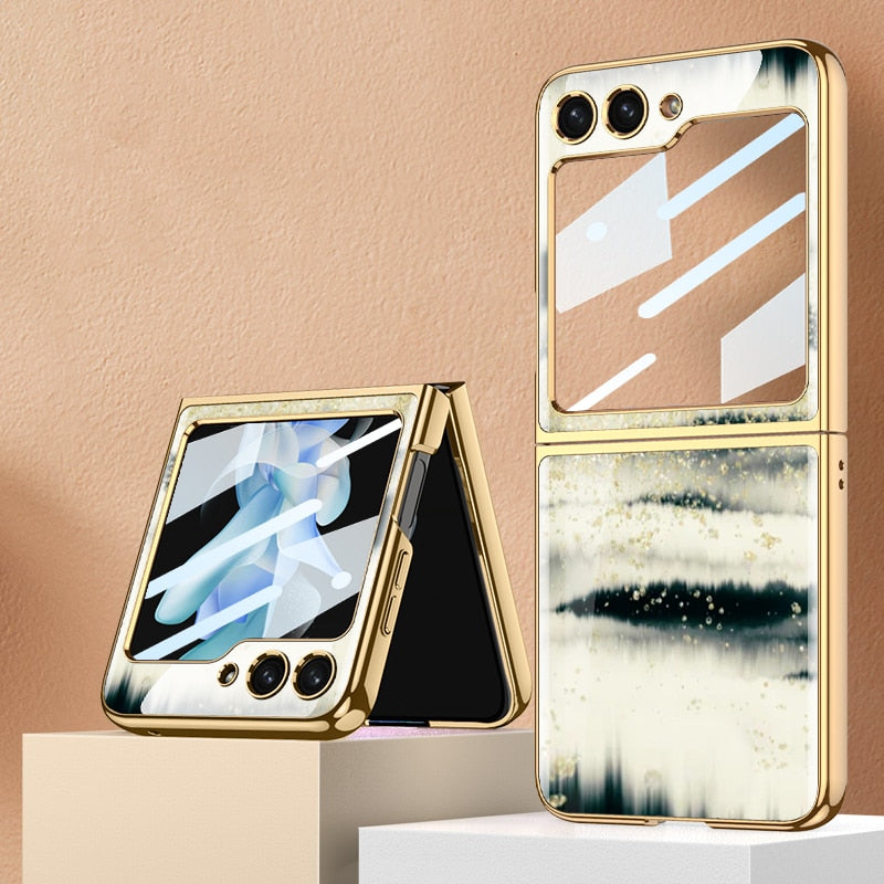 Shockproof Plating marble Case For Samsung Galaxy Z Flip 5