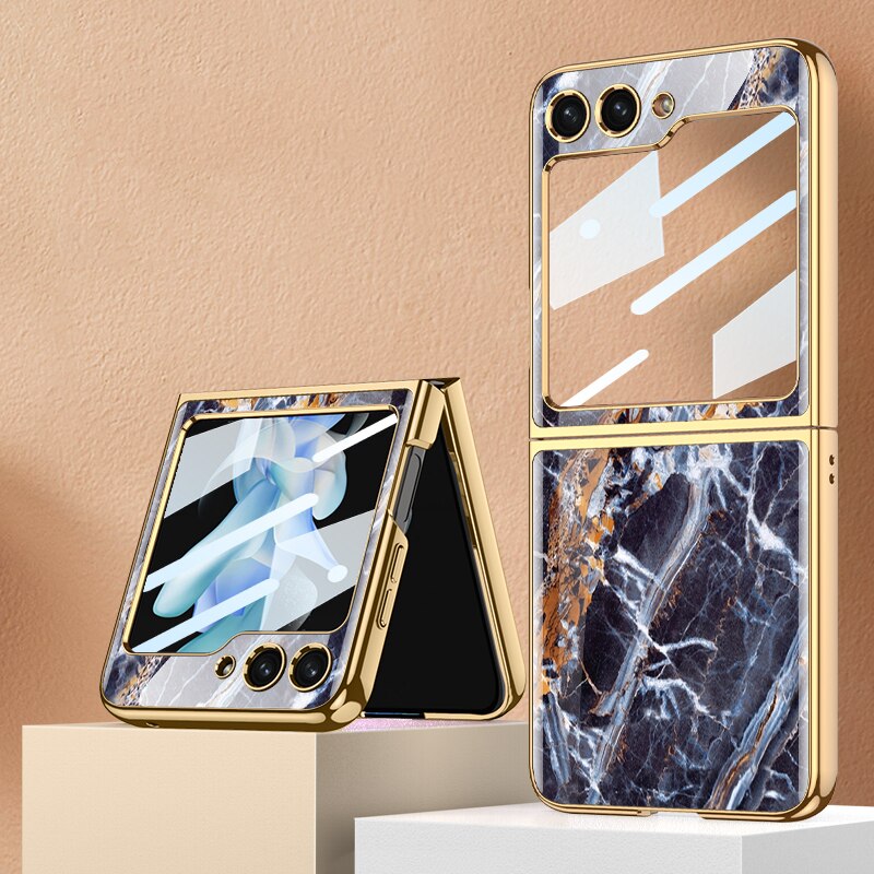 Shockproof Plating marble Case For Samsung Galaxy Z Flip 5