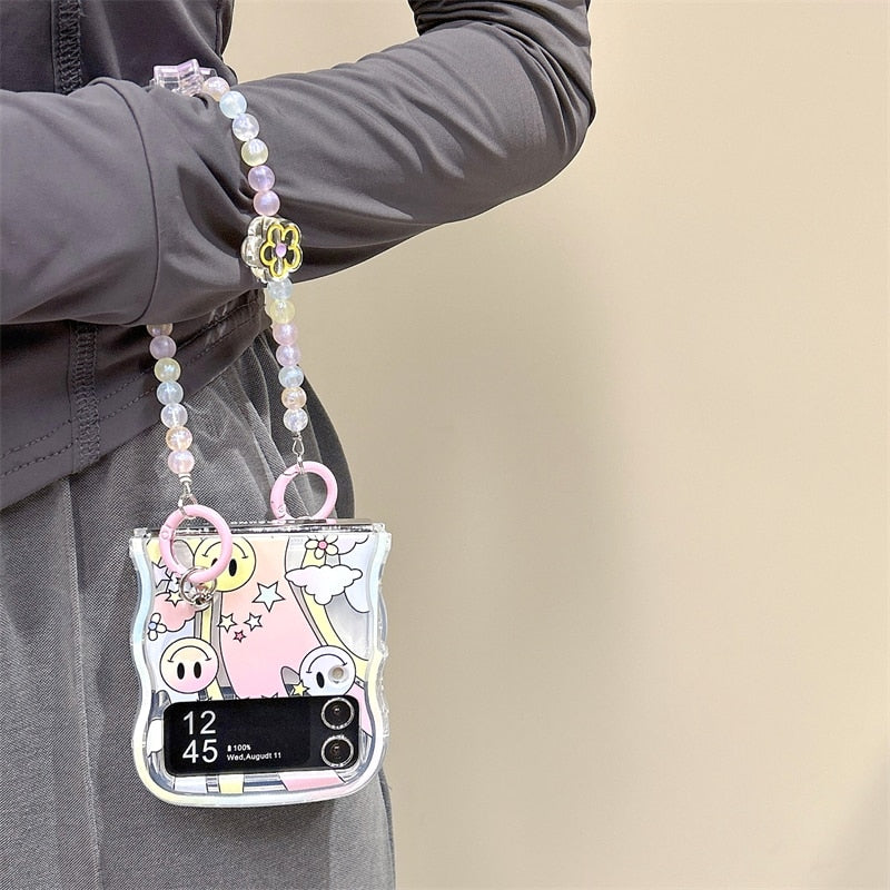 Korean Cute Korean Smile & Star Phone Case For Samsung Galaxy Z