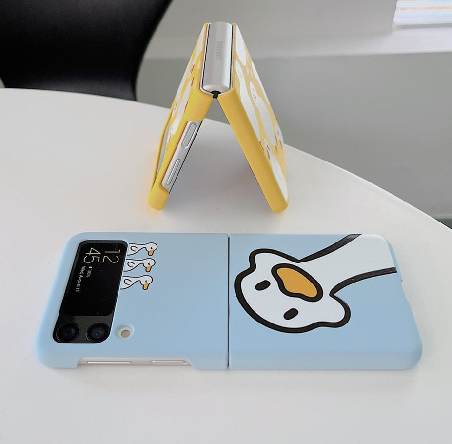Cute Duck Silicone Phone Case For Samsung Z Flip 4 5G