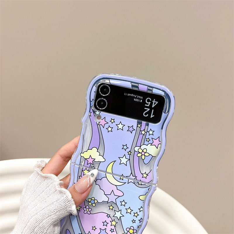 Korean Cute Korean Smile & Star Phone Case For Samsung Galaxy Z