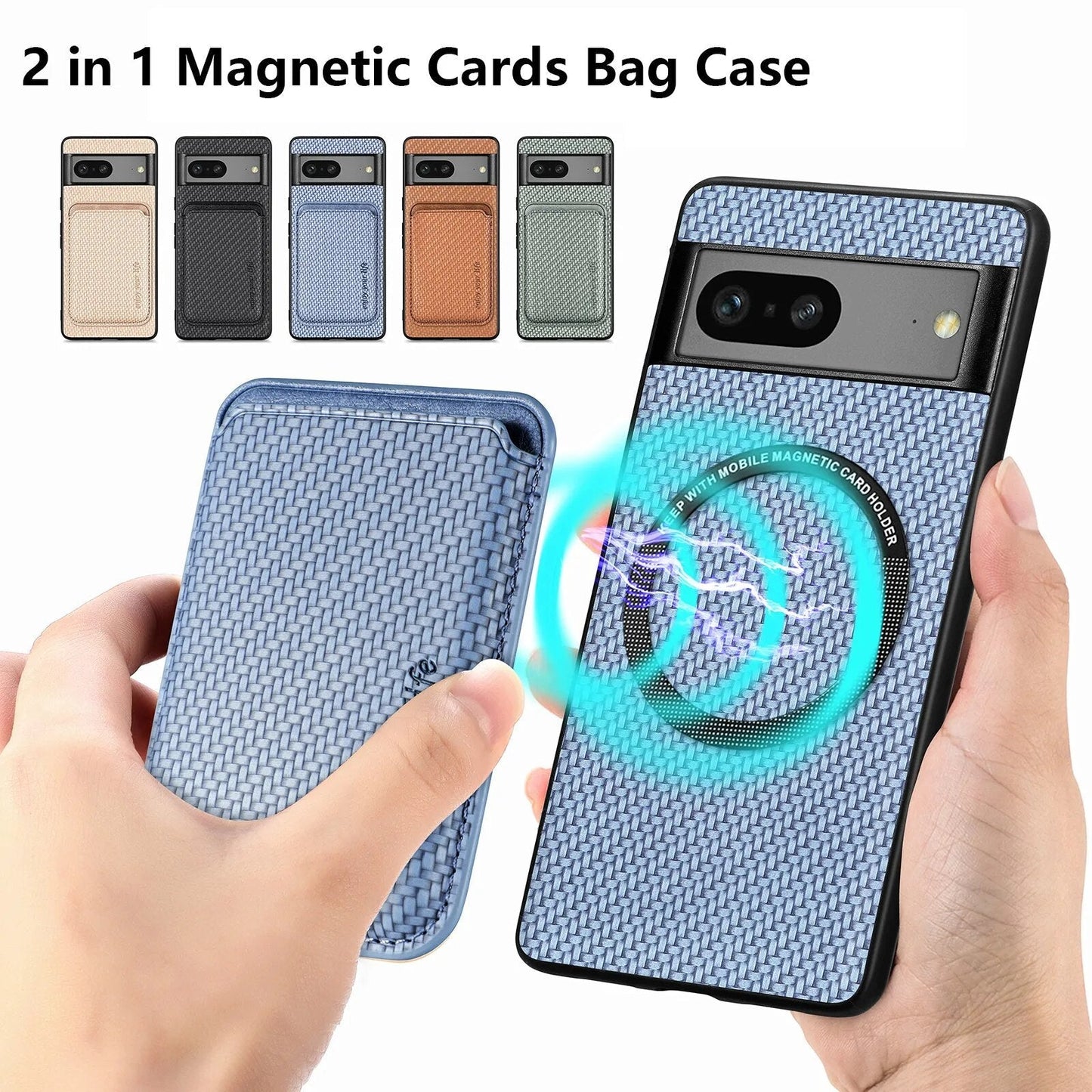 2 in 1 Wallet Leather Magnetic Case for Google Pixel 8 Series