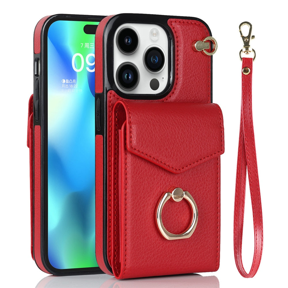 Luxury Leather Wallet iPhone Case