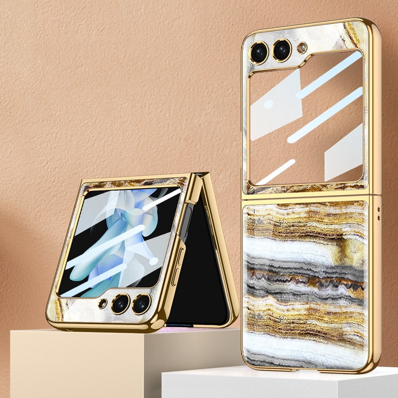 Shockproof Plating marble Case For Samsung Galaxy Z Flip 5
