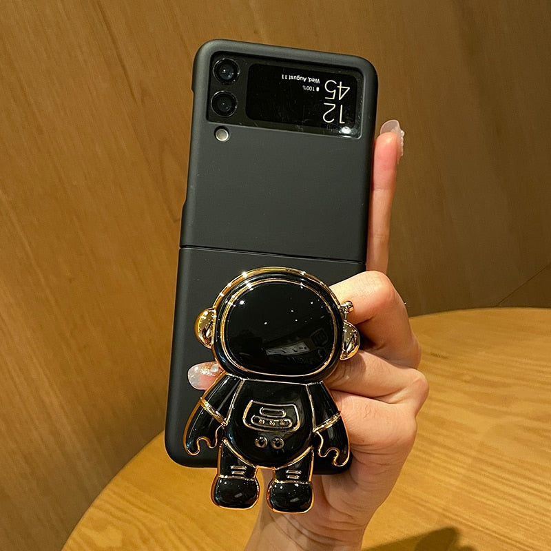 Cartoon Mechanical Dog Holder Case For Samsung Galaxy Z Flip 4 3 5G