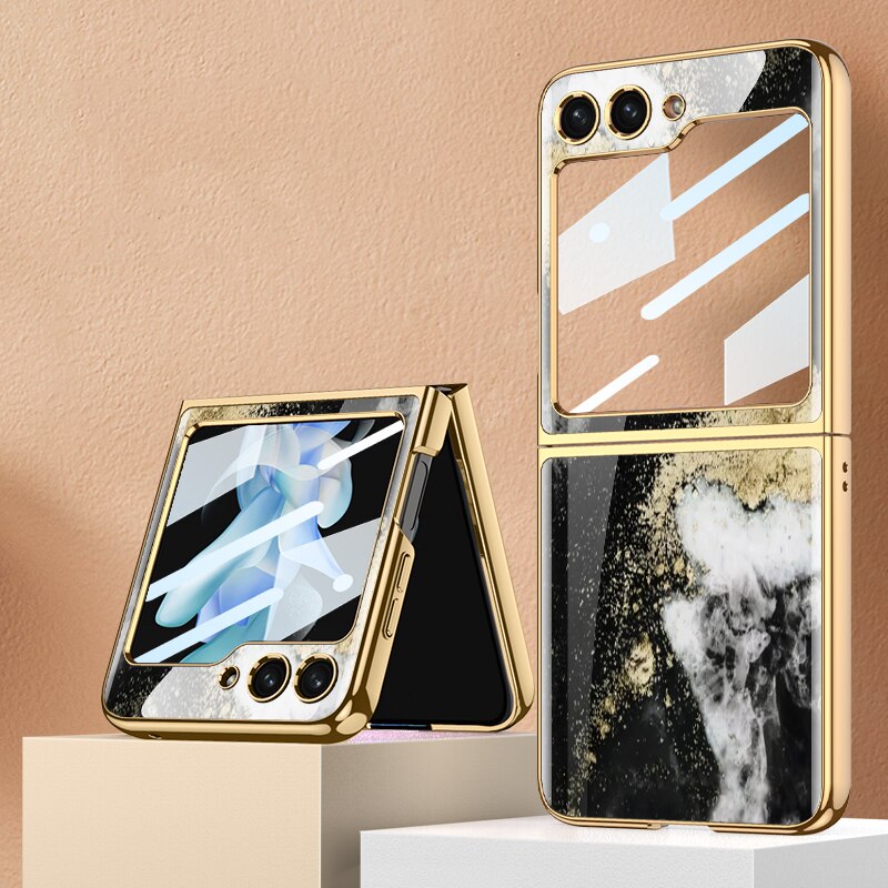 Shockproof Plating marble Case For Samsung Galaxy Z Flip 5