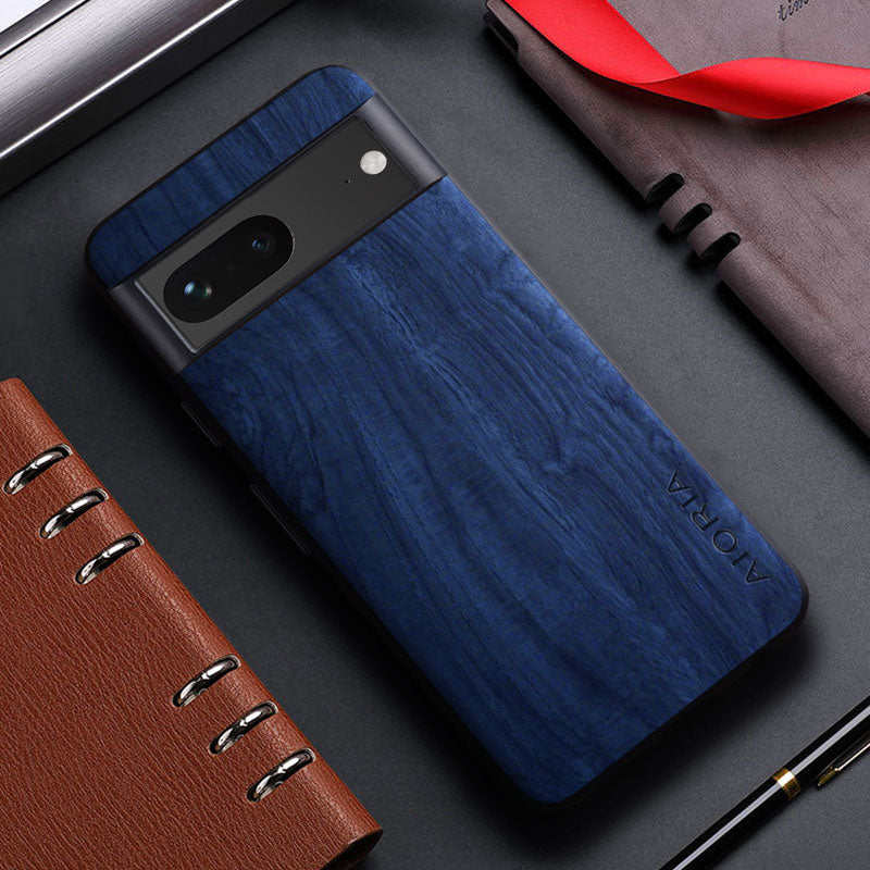 Bamboo Wood Pattern Leather Case For Google Pixel 7