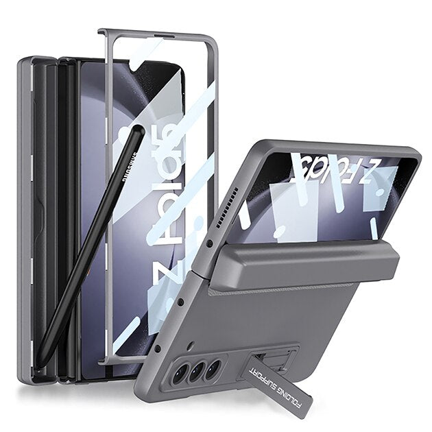 Shockproof Matte Case with Pen Holder For Samsung Galaxy Z Fold 5
