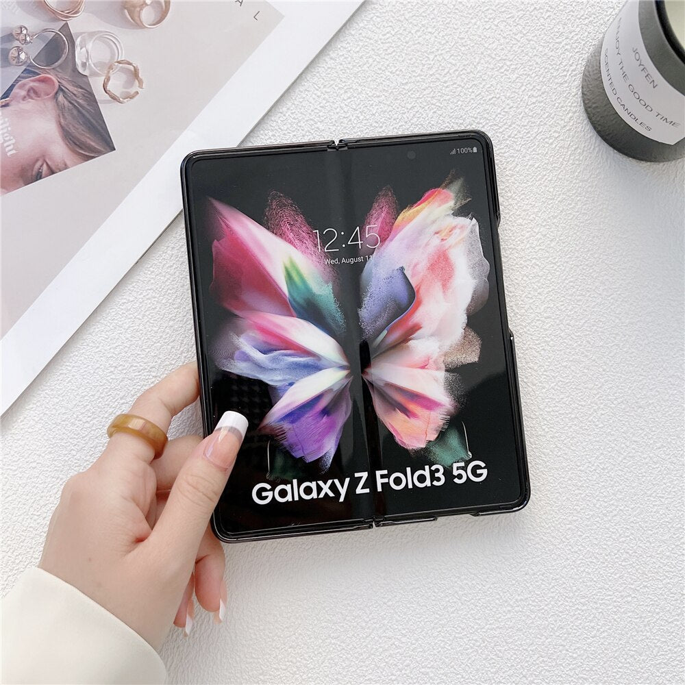 Glitter Diamond Phone Cover For Samsung Z Fold 3 5G With Ring Holder