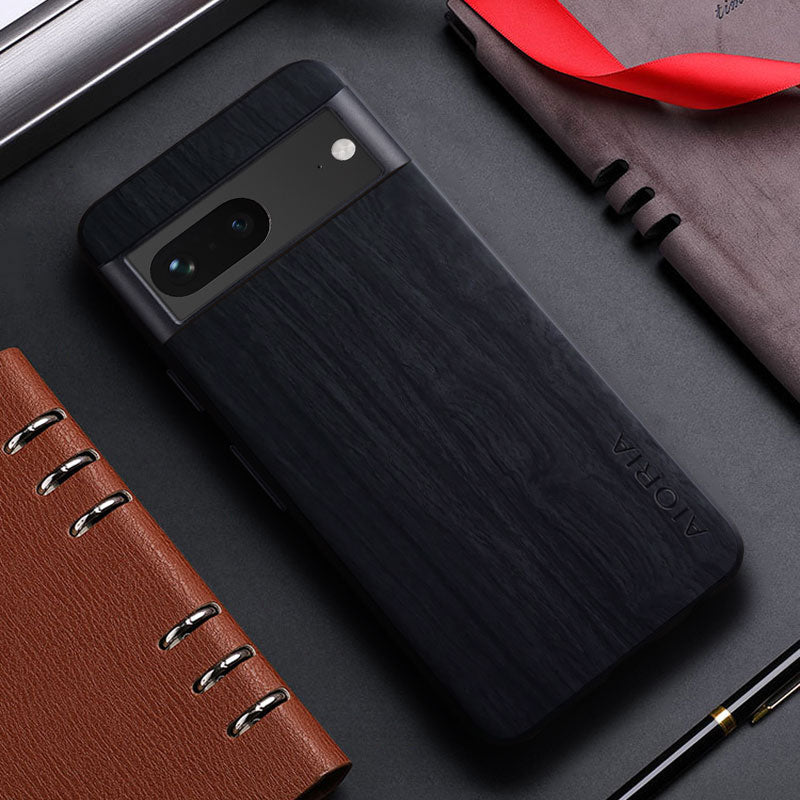 Bamboo Wood Pattern Leather Case For Google Pixel 7
