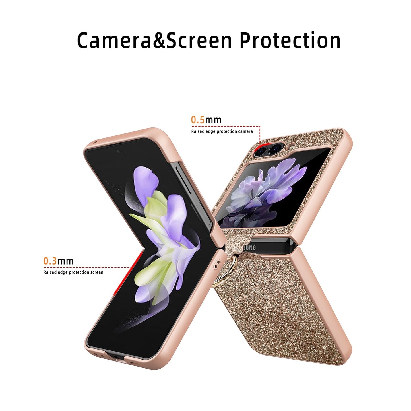 Luxury Case with Ring Bracket For Galaxy Z Flip 5
