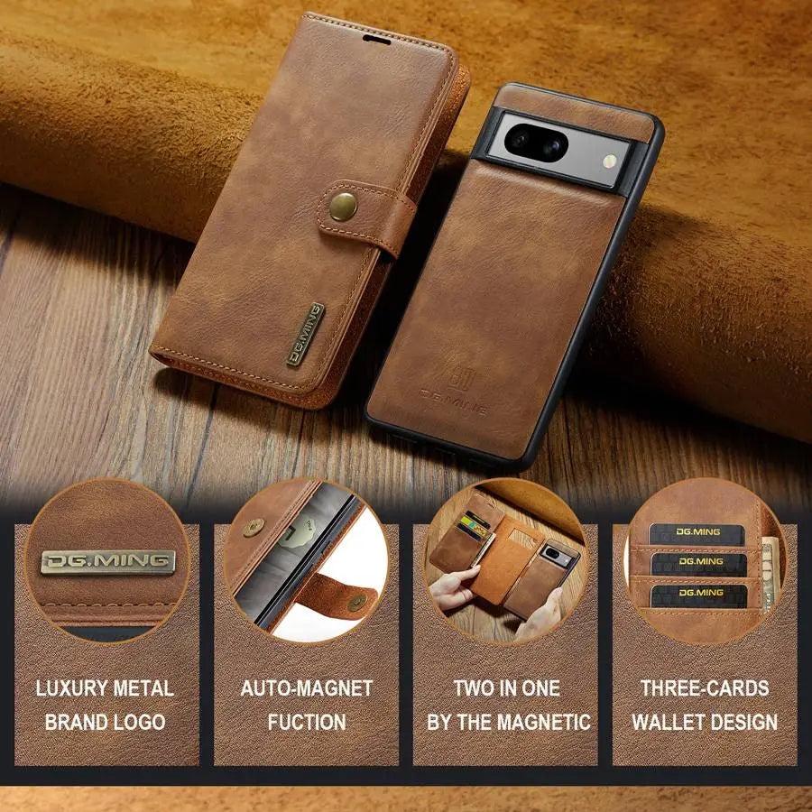 Magnetic Leather Wallet Case for Google Pixel