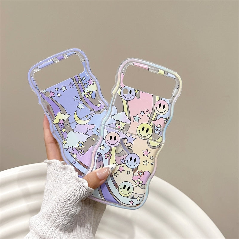 Korean Cute Korean Smile & Star Phone Case For Samsung Galaxy Z