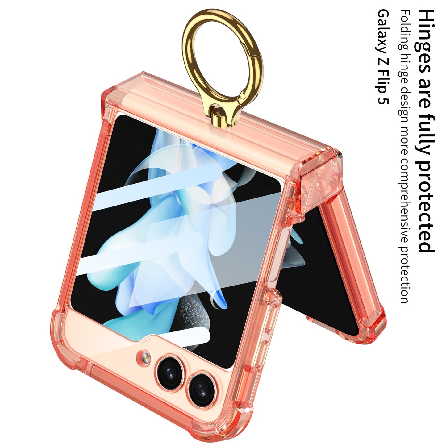 Transparent Case With Ring Bracket For Samsung Galaxy Z Flip 5