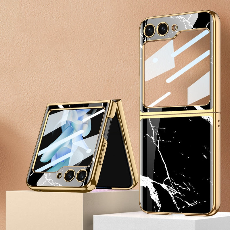 Shockproof Plating marble Case For Samsung Galaxy Z Flip 5